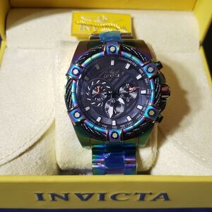 Invicta Iridescent Multicolor Stainless Steel Chronograph Watch